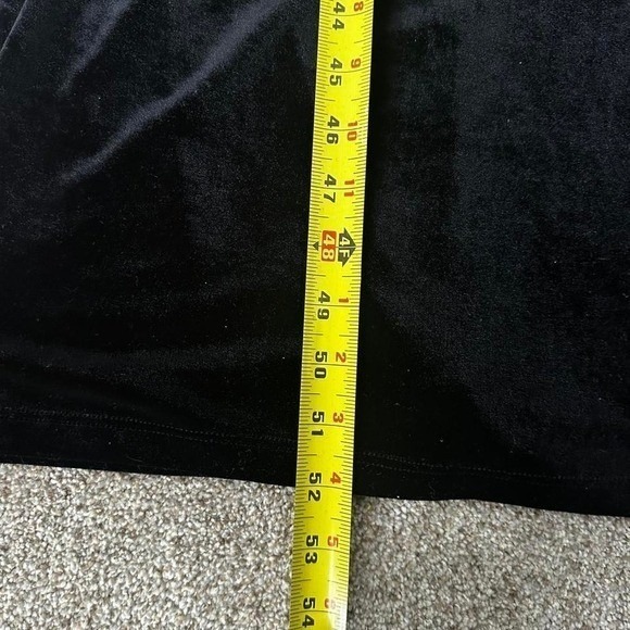 Vintage Black Velvet Maxi Gown with Floral Glitter Embroidery Finesse USA Small - Picture 6 of 8